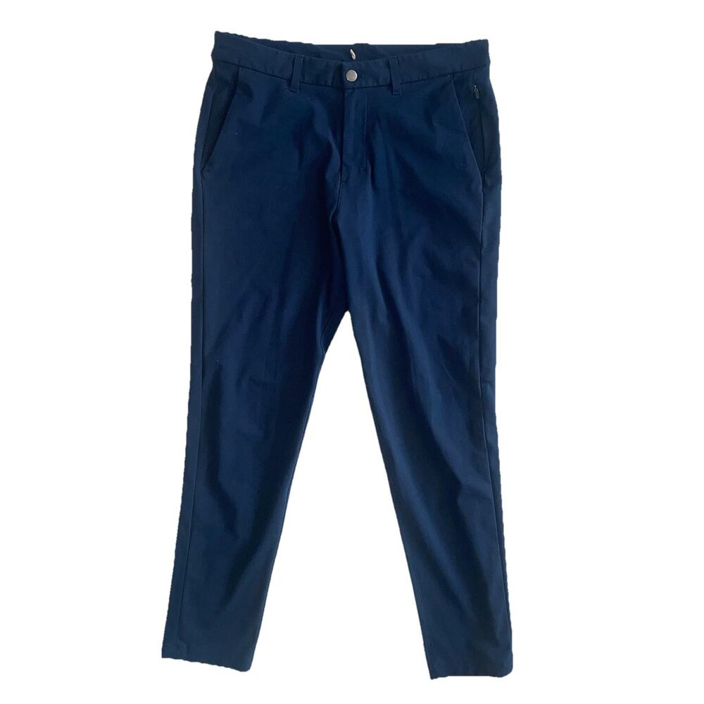 Lululemon Commission Slim Fit Flat Pants Mens 31 Performance Chino Stretch Blue